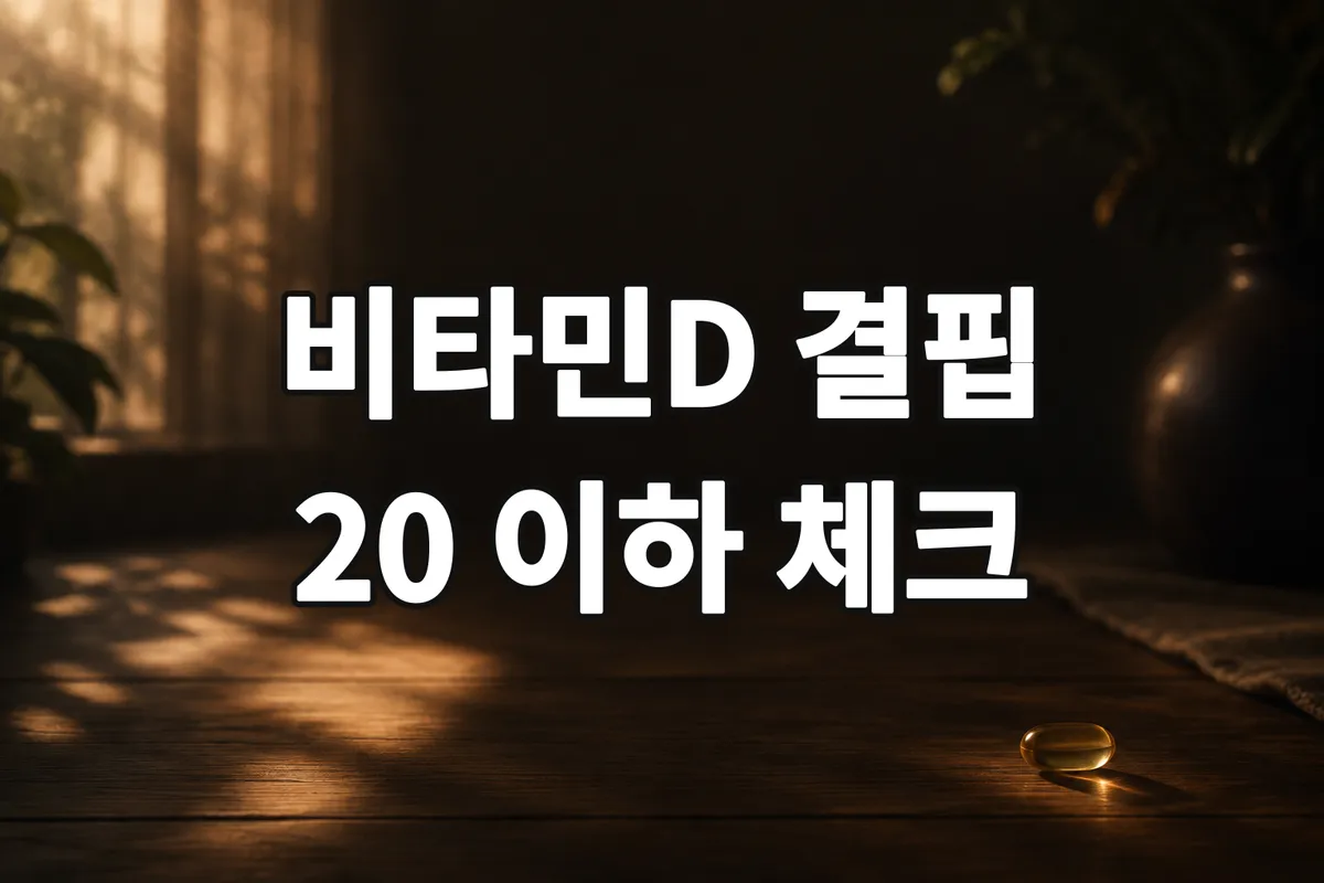 비타민D 결핍 자가진단 기준 20ng mL 이하 체크법