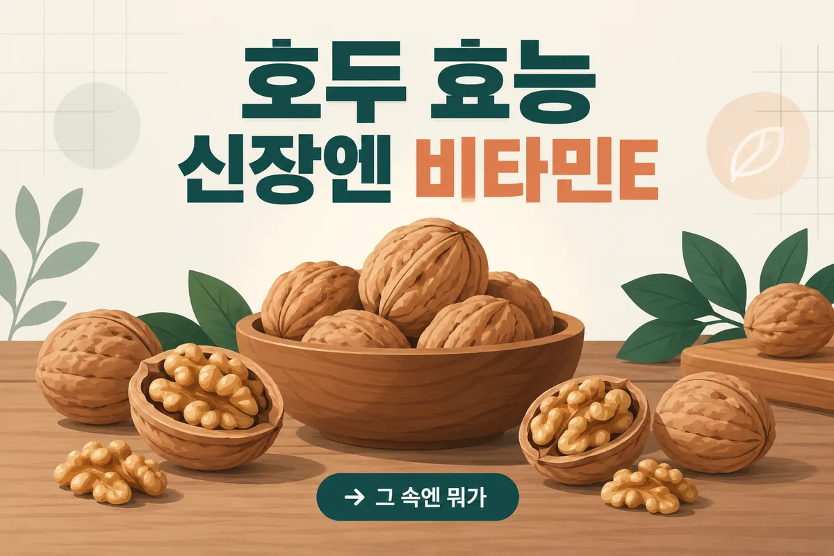 호두 효능 신장 건강, 비타민E로 지키는 방법