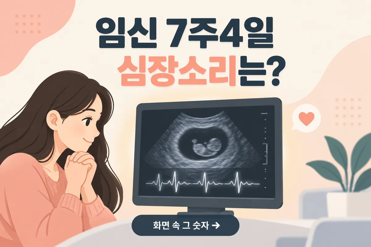 임신 7주4일 아기 크기, 정상 범위와 심장소리 시기