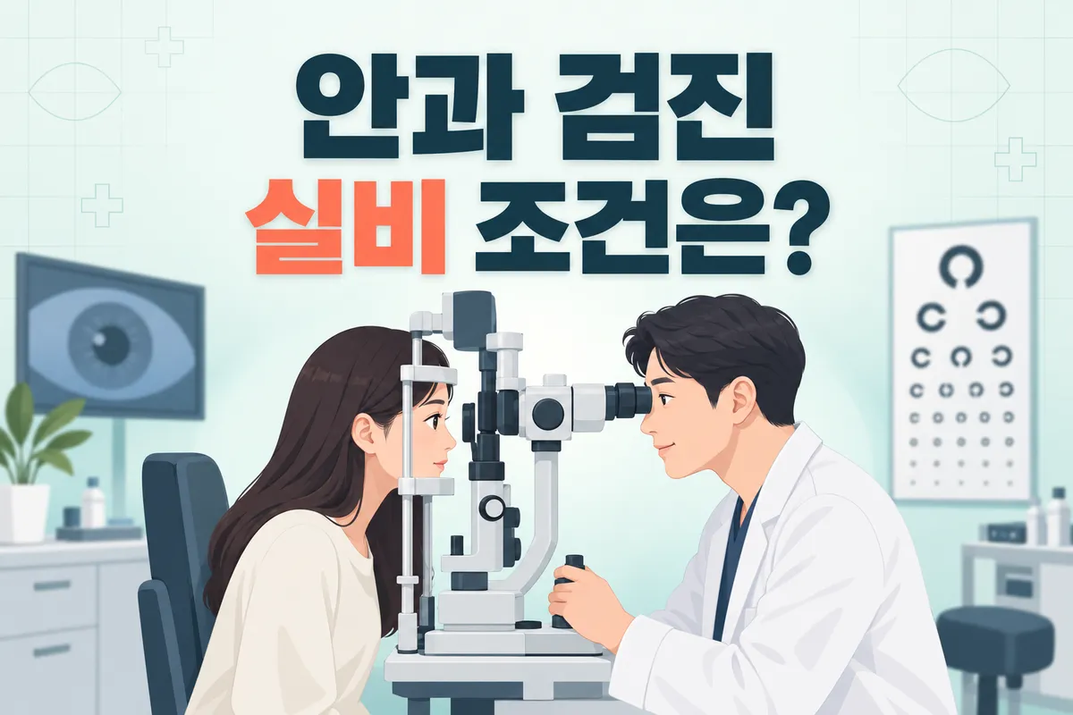 안과 검진 비용 실비 적용 조건과 청구 방법 정리