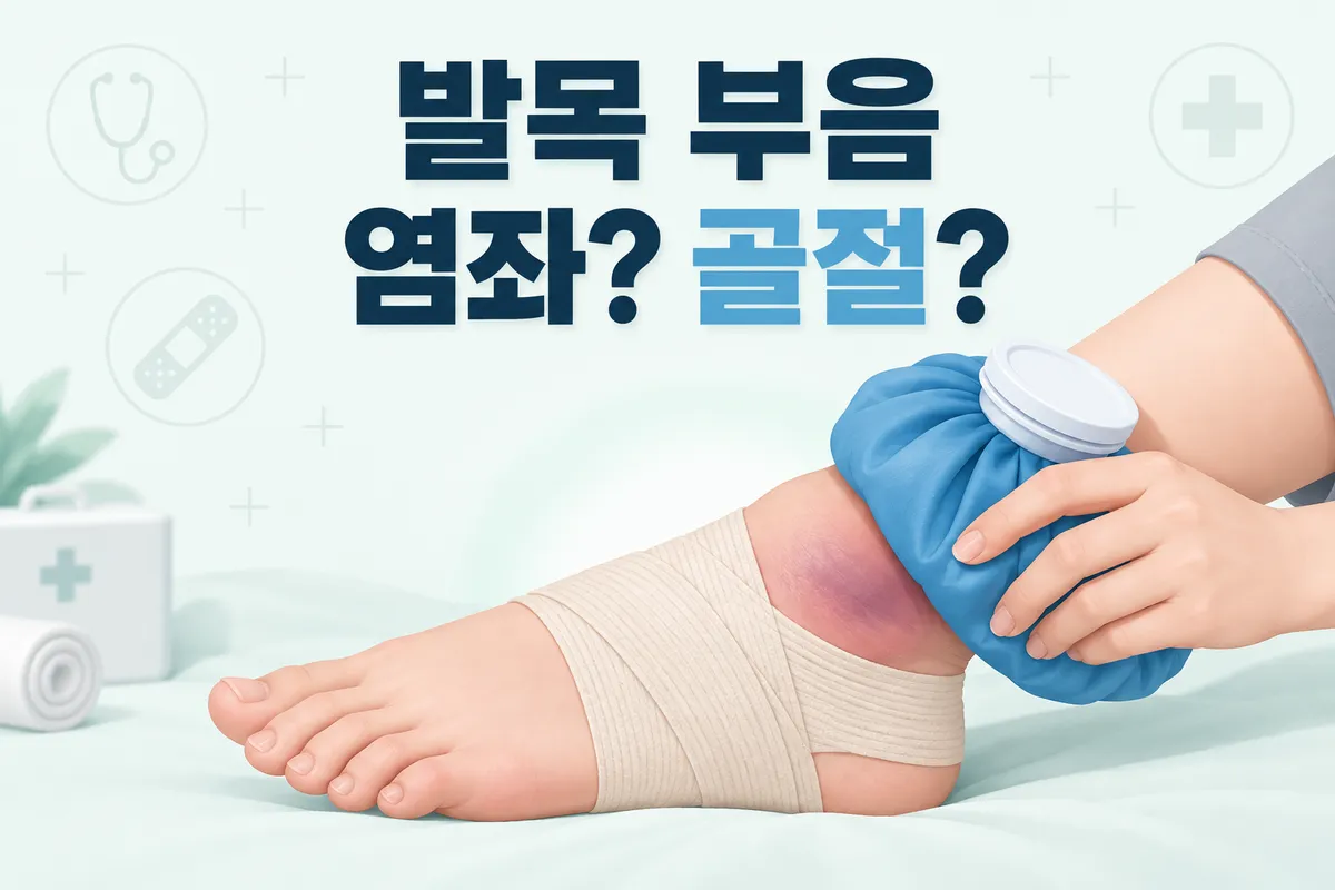 발목 삠 부음 원인, 단순 염좌와 골절 구별법