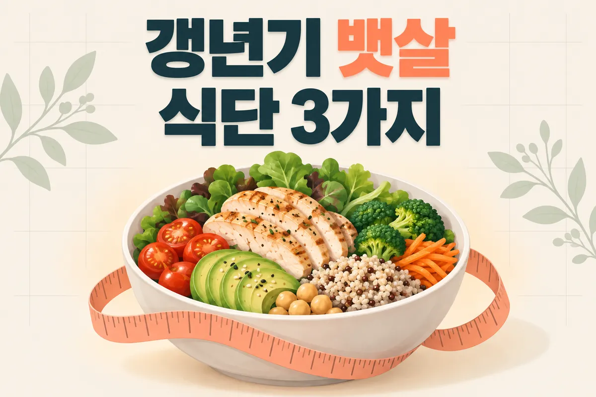 폐경다이어트방법 갱년기 뱃살 빼는 식단 3가지